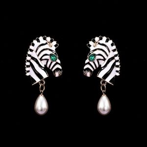 "Striped"  Zebra Black and White Dangle Earrings